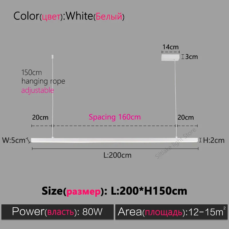 Modern Minimalist Nordic Chandelier Strip Creative Bar Table Lights