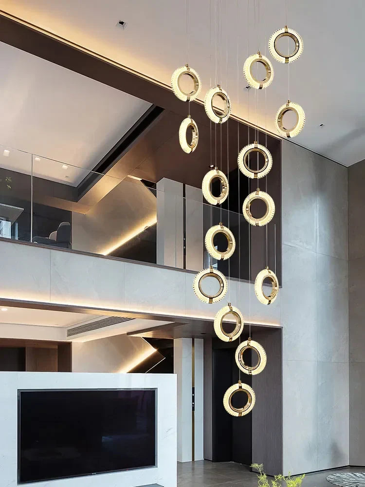 Crystal Gold LED Chandelier Modern Luxury Ceiling Lamp