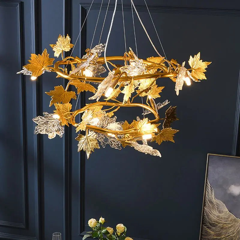 Maple Leaf Branches Chandelier for Living Dining Room - 2023 Design