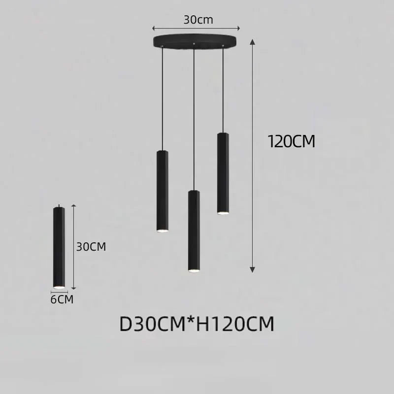 Black LED Crystal Staircase Chandelier: Modern Nordic Design, Creative Island Hanging Lamp