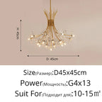 Dandelion Flower Chandelier: Modern LED Living Room Bedroom Indoor Decor Bouquet Lamps