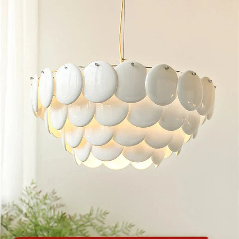 Ceramic Chandelier White Droplight: Contemporary Nordic Style Pendant Light for Modern Home Decor