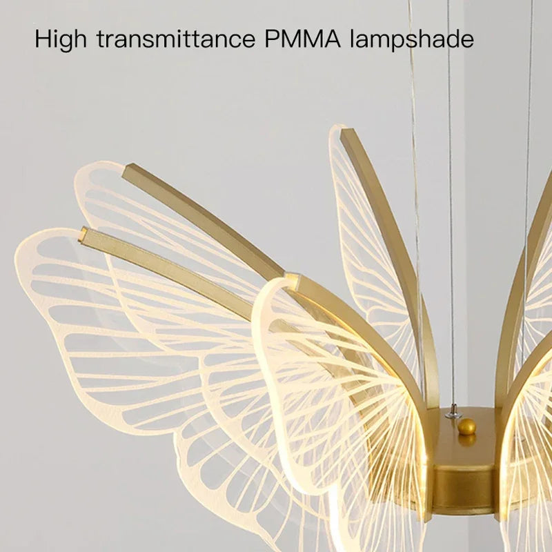 Modern LED Butterfly Chandelier: Elegant Lighting Fixture for Home Decor and Ambiance