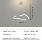 Modern Curve Ring LED Pendant Chandelier for Living Dining Bedroom