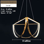 Stainless Steel LED Chandelier, Elegant Half Circle Pendant Lamp for Home and Hotel