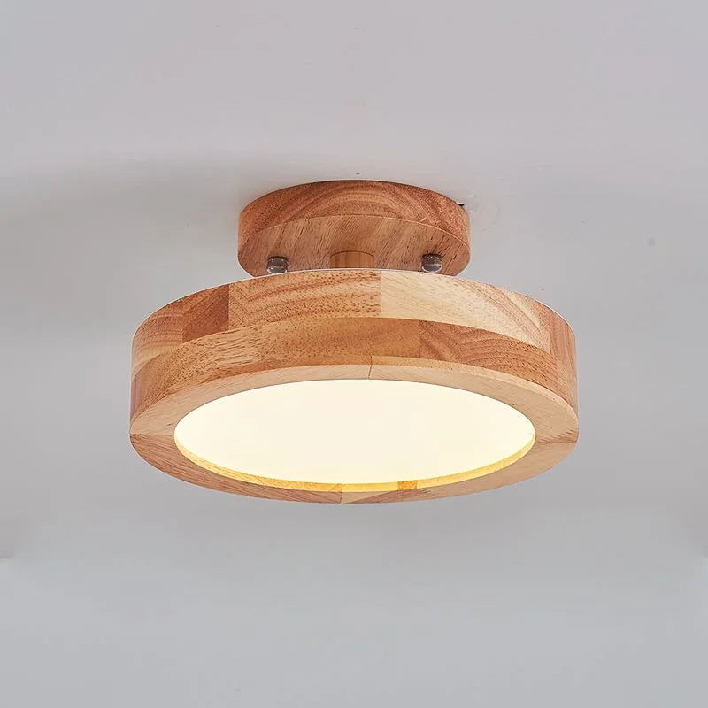 Round Wood LED Ceiling Lights for Modern Home Decor