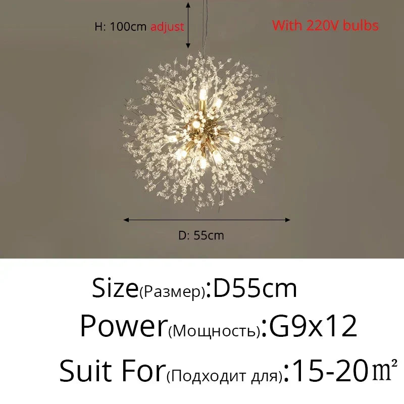 Modern LED Dandelion Chandelier for Home Decor and Lighting