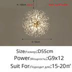 Modern LED Dandelion Chandelier for Home Decor and Lighting