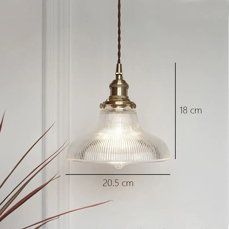 Brass Glass Retro Chandelier Art Deco LED Dining Room Light