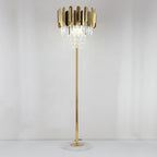 Crystal Gold Floor Lamp for Bedroom & Living Room - Modern Luxury LED Light