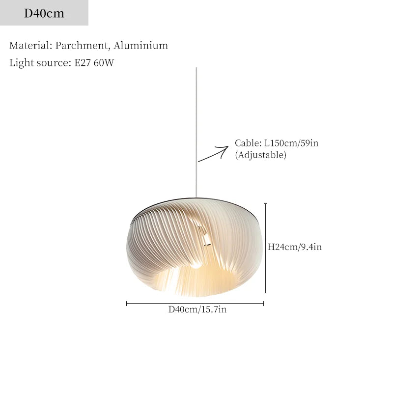 Wabi Sabi Parchment Ceiling Lamp: Elegant Japan Pendant Light for Home Decor.
