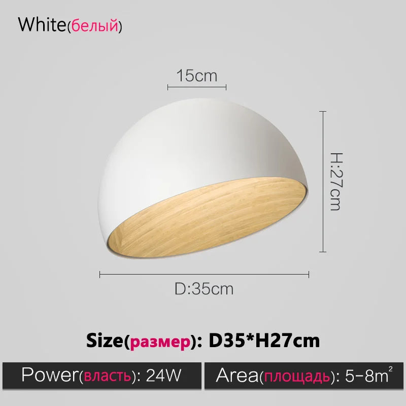 Nordic Wood Grain Ceiling Lamp: Minimalist Designer Art for Living Room & Bedroom