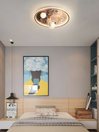 Cartoon Astronaut LED Ceiling Lamp for Kids Room Eye Protection Lighting