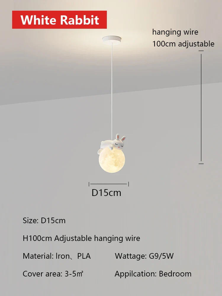 Moon LED Chandelier for Children's Room, Bedroom, Dining Room - Modern and Creative Lighting