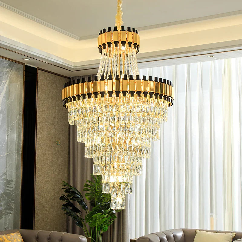 Crystal Chandelier: Modern Luxury for Duplex Villa, Hotel, Club, and Banquet Hall