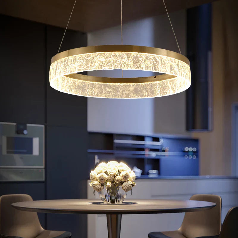 Luxury Nordic Chandelier Ring Ceiling Lamp for Modern Villa Living Room