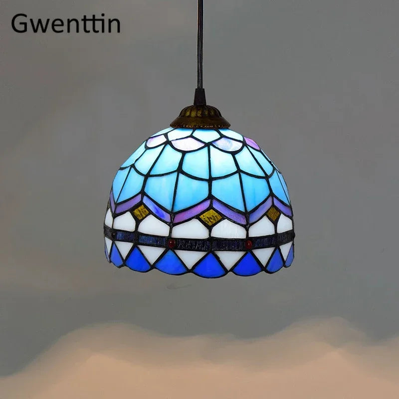 Tiffany Style Stained Glass Pendant Chandelier for Home Lighting