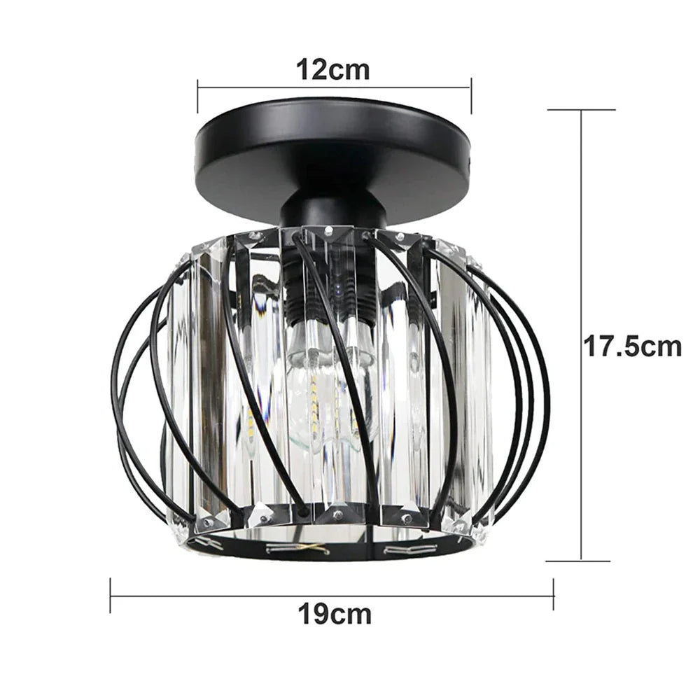 Crystal Ceiling Chandelier: Modern Industrial LED Indoor Lighting Fixture