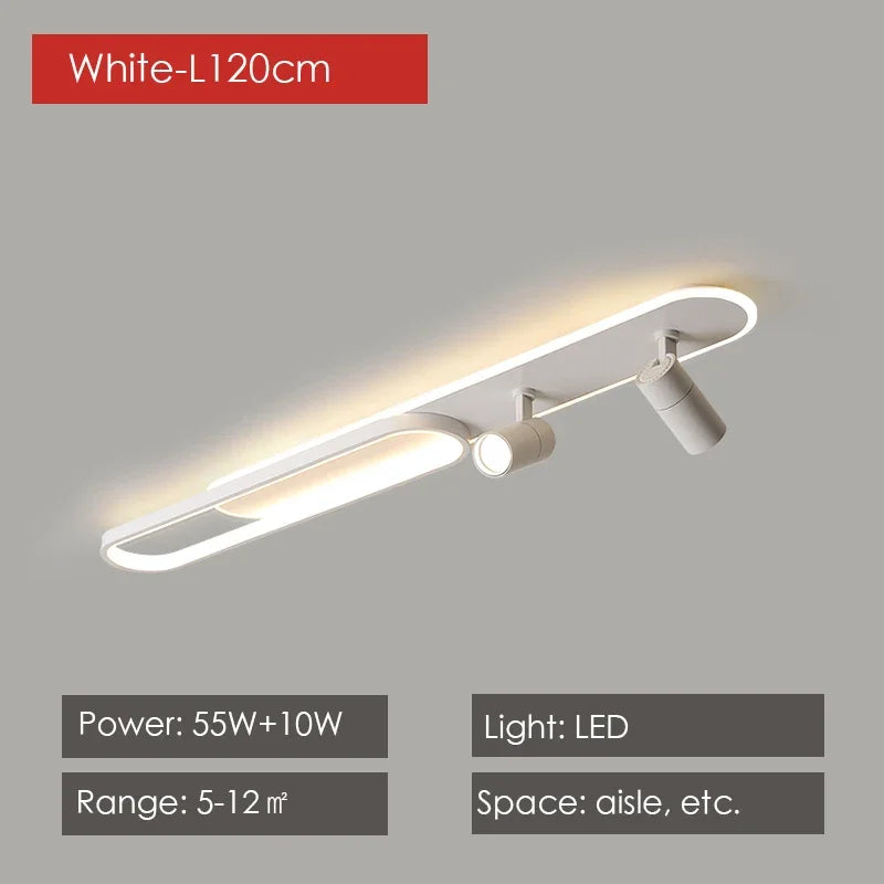 Modern LED Ceiling Lamps with Spotlight, Strip Acrylic Chandeliers Lights for Living Room