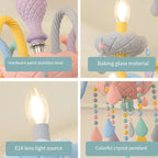 Crystal Chandelier: Modern Macaron Colorful Rainbow Lustres for Children's Room