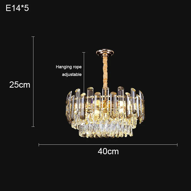 Luxury Crystal Chandelier: Modern Living Room & Dining Room LED Lighting