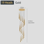 Modern Black LED Ceiling Chandelier for Stylish Staircase and Living Room Lighting