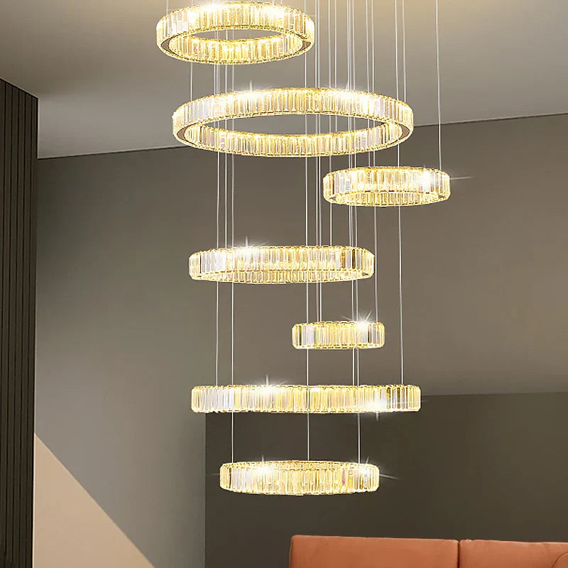 Luxury Crystal Chandelier Modern Led Lighting for Ining Room Staircase Villa Hall