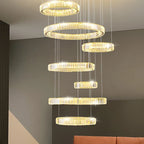 Luxury Crystal Chandelier Modern Led Lighting for Ining Room Staircase Villa Hall