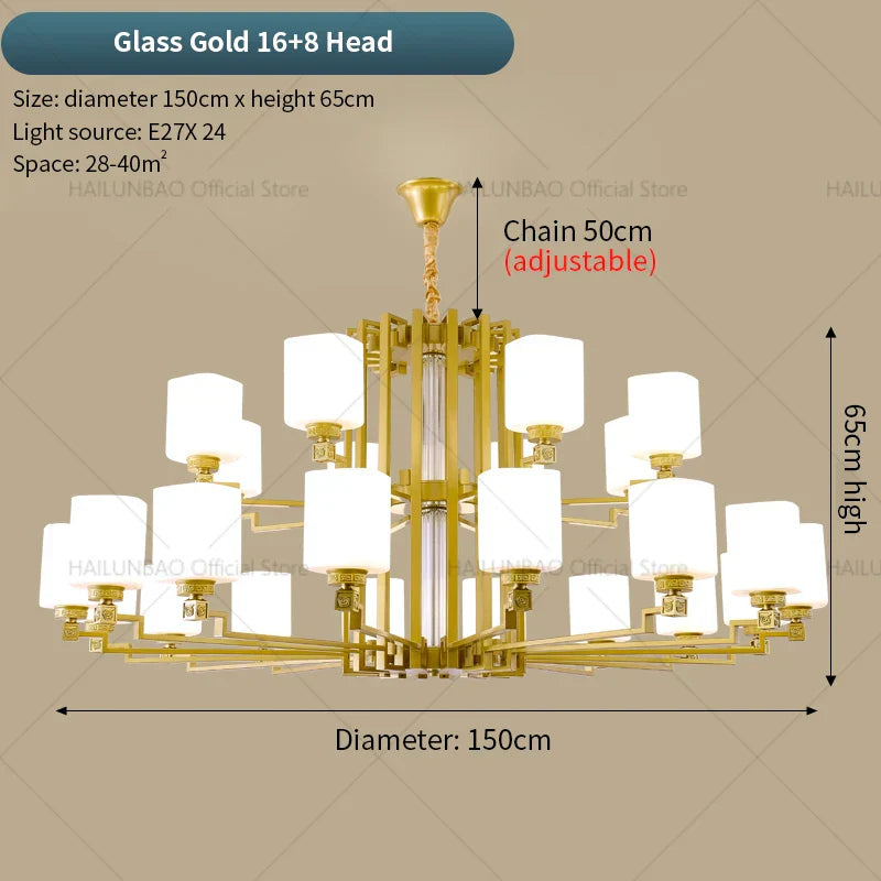 2024 New Duplex Villa Chandelier: High Jump Floor Hollow Lamps Lighting