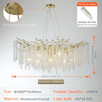 Luxury Crystal Tassel Pendant Chandelier for Living Room Dining Hotel Hall