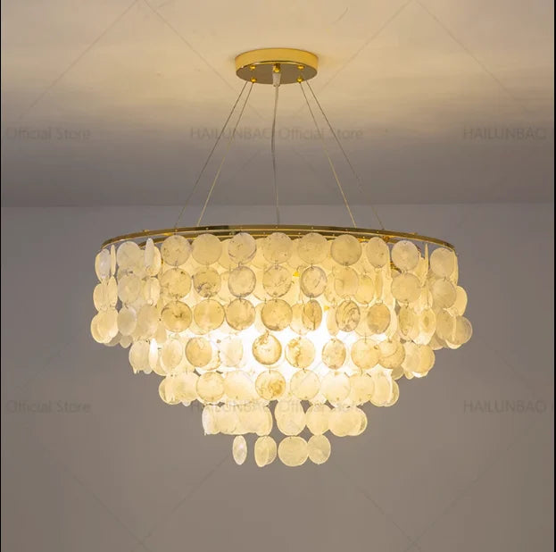 Nordic Shell Chandelier: Modern, Creative, & Luxurious Lighting for Living, Dining & Bedroom