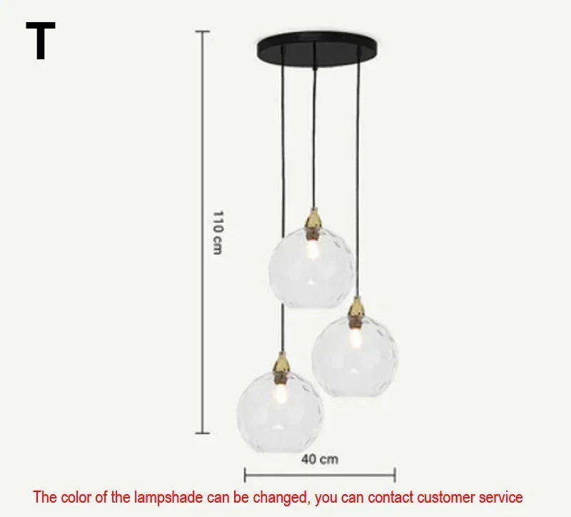 Nordic Glass Chandelier: Elegant Living Room Hotel Bedroom Decor Lighting Fixture