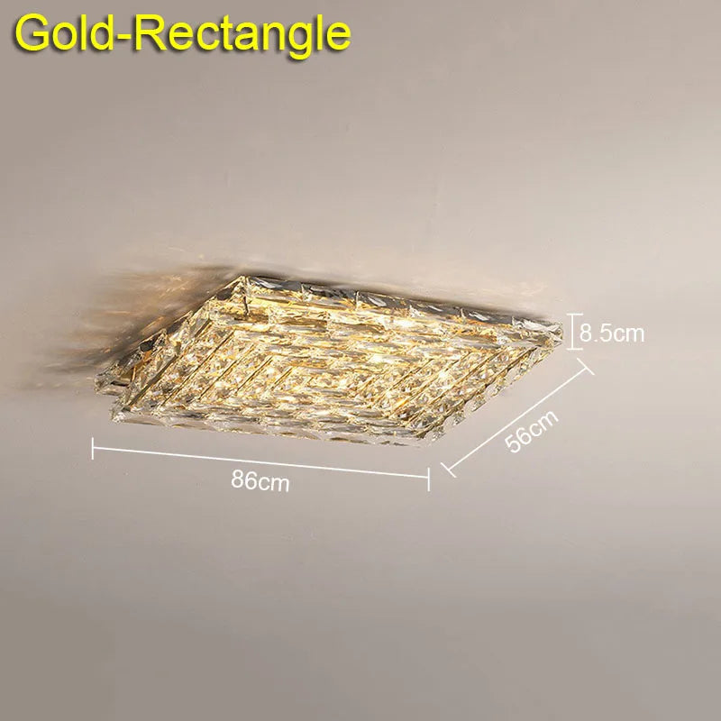 Crystal Ceiling Lamp: Modern Minimalist Indoor LED Lighting for Living Room, Dining & Bedroom