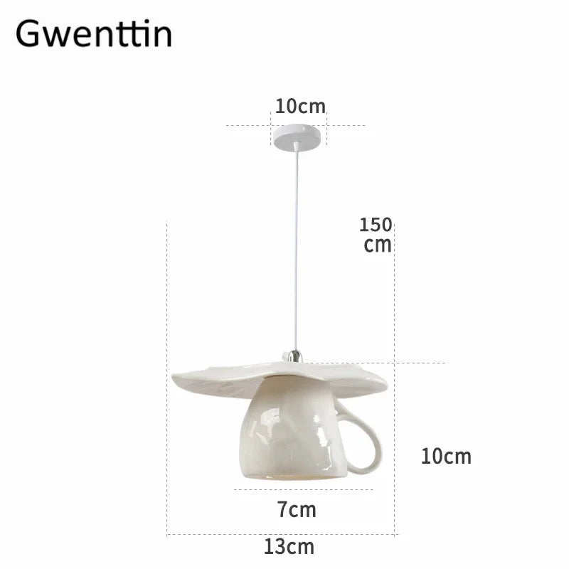 Ceramic LED Pendant Lights: Nordic Teapot Design for Modern Living and Kitchen.