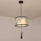Modern Minimalist Fabric LED Chandelier Room Decoration Chinese Style Pendant Lamp