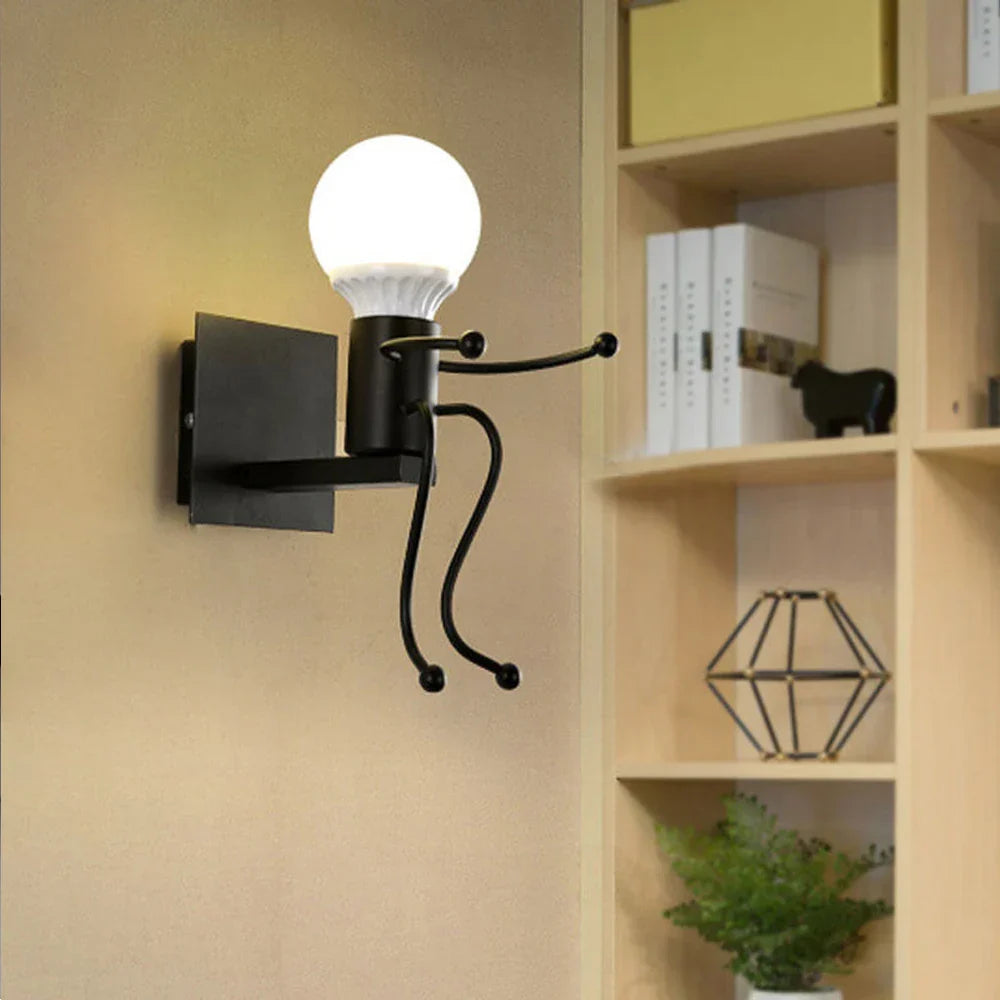 Little Man LED Wall Light: Modern, Simple, Creative Design for Children's Bedroom