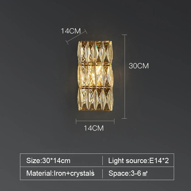Luxury Crystal Wall Lamp for Living Room, Bedroom, Hotel Decor