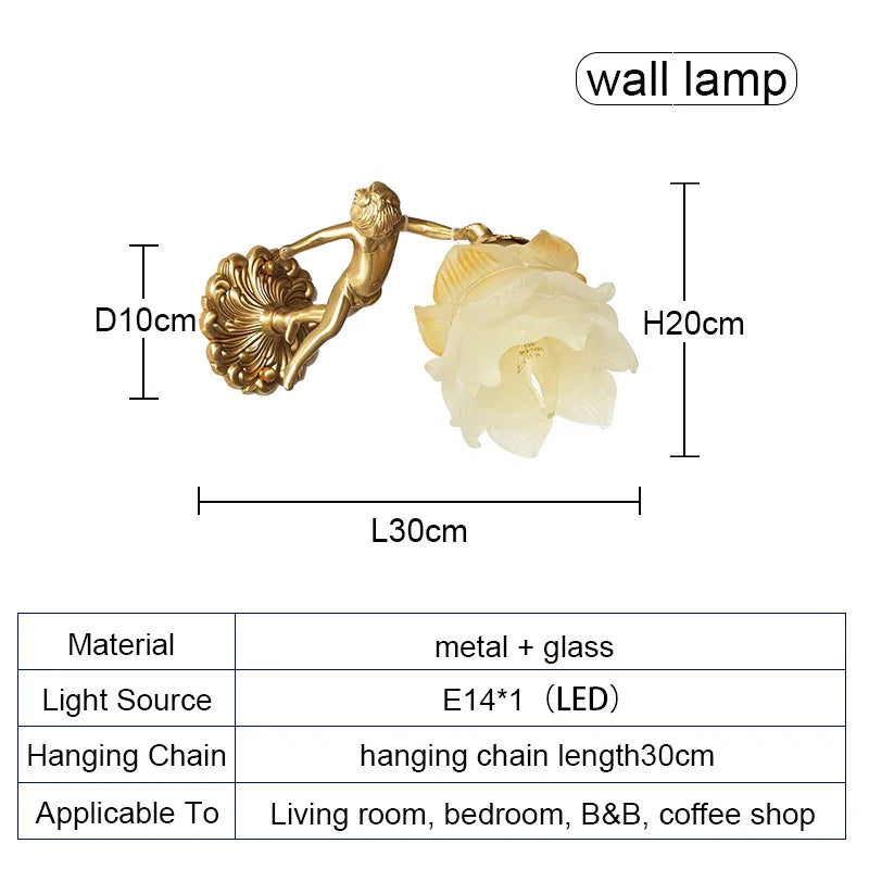 Brass Angel Chandelier: Luxury Burnishing Pendant Lights for Living Room