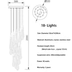 Gold Drop Design LED Crystal Chandelier for Staircase & Lobby