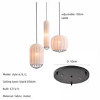 Nordic Fabric Pendant Light LED Minimalism Luminarias Bar Bedroom Lamp