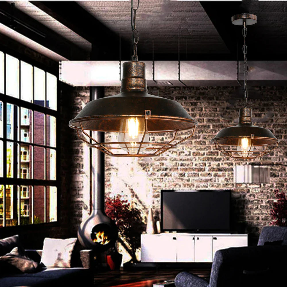 Loft Pendant Light Industrial Hanging Lamp Nordic Retro Home Decor E27
