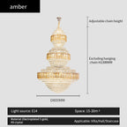 European Crystal Duplex Chandelier for Elegant Living Room and Villa décor.