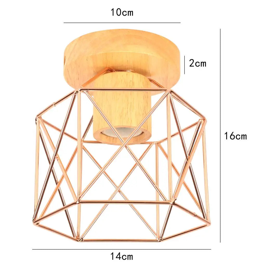 Vintage Wire Cage Ceiling Lamp for Home, Restaurant, Bar - Retro Style Lighting
