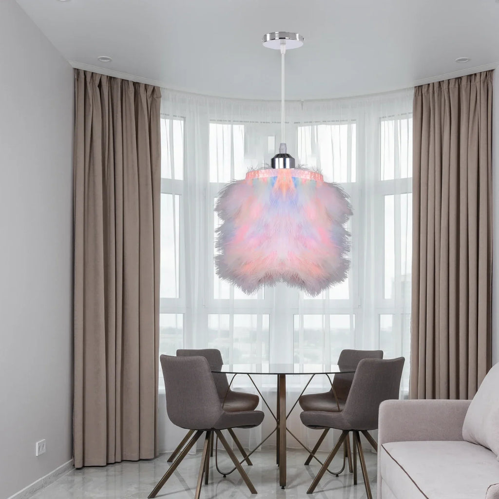 Fluffy Feather Pendant Light by - Nordic Chandelier for Living Room & Bedroom