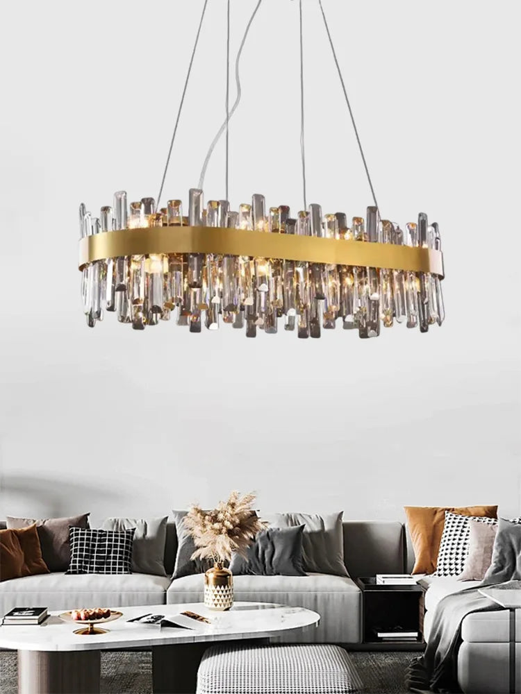 Crystal LED Pendant Light Chandelier for Living Dining Bedroom Luxe Decor