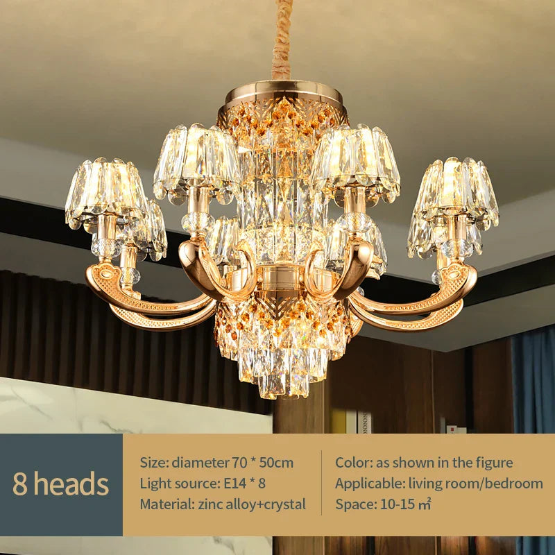 Crystal Luxury Chandelier: Elegant European Atmosphere Lighting for Living Room, Bedroom, and Restaurant