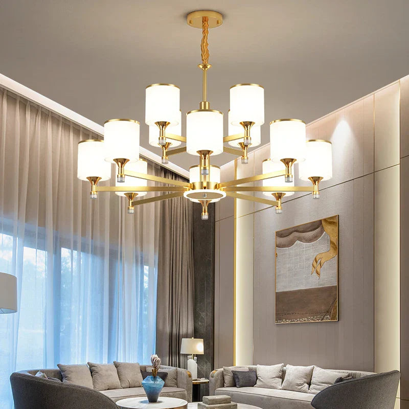 Glass Chandelier: Nordic Modern LED Hanging Light for Living Room and Bedroom