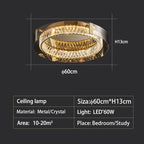 Nordic LED Crystal Glass Ceiling Light - Modern Living Room Dining Room Bedroom