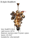 Stainless Steel Crystal Pendant Light Living Room Bedroom Stairs