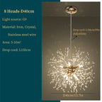 Dandelion Art Crystal Chandelier: Nordic Modern Luxury for Living Room & Restaurant